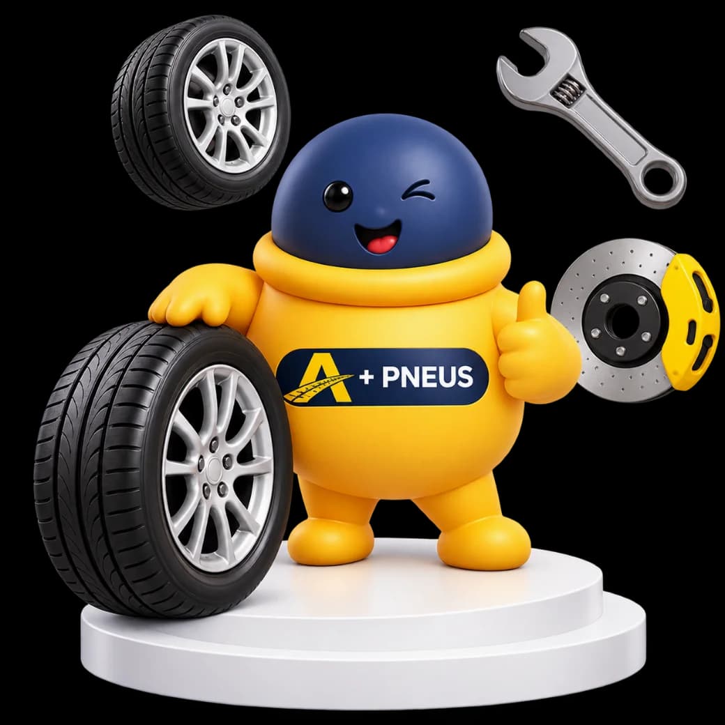 Mascotte A+ Pneus avec pneu, clé et disque de frein